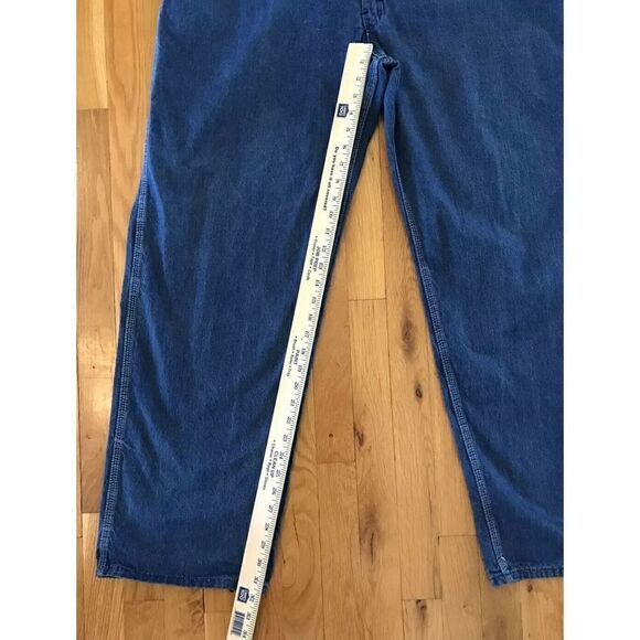 Vintage 70s Sears Carpenter Jeans Blue Scovill Zip Loop Workwear 46x32 - Picture 4 of 11